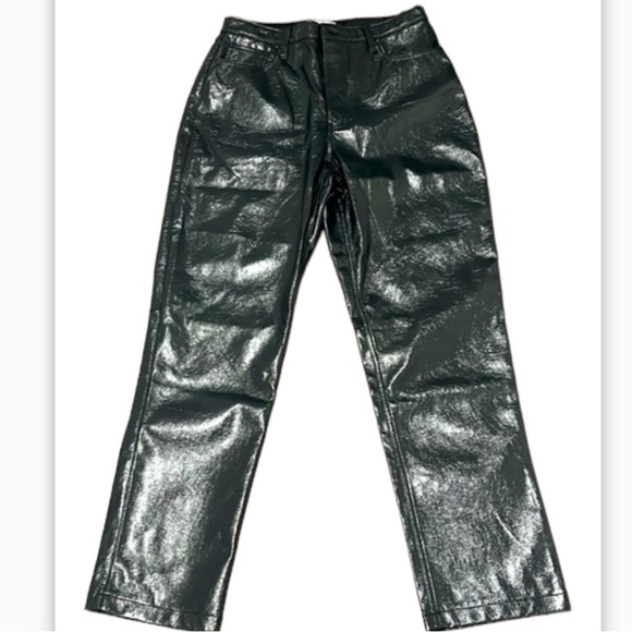 Abercrombie & Fitch The 90s Straight Ultra High Rise Vegan Patent Leather Pants - Picture 3 of 14